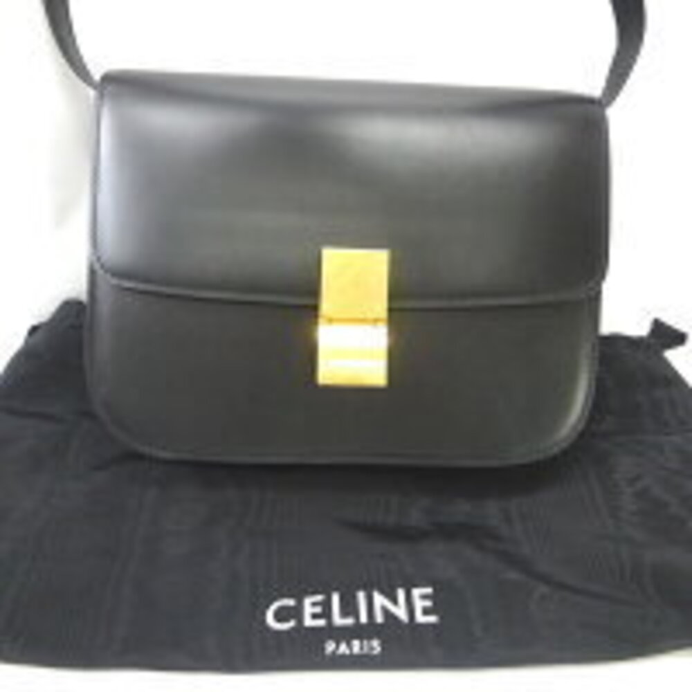 Celine Box Bag black leather